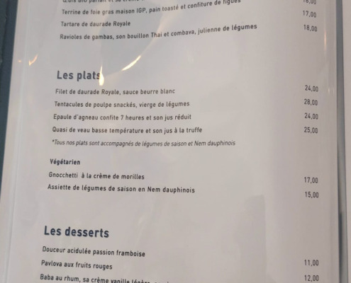 La carte.